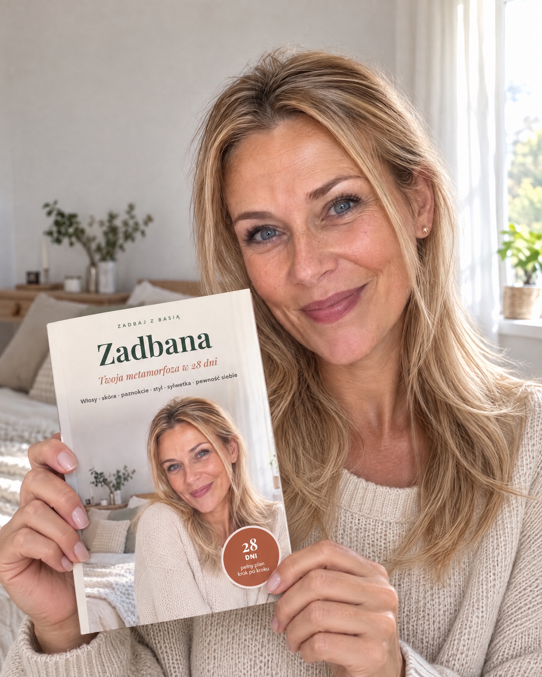 Basia z e-bookiem Zadbana. Twoja metamorfoza w 28 dni